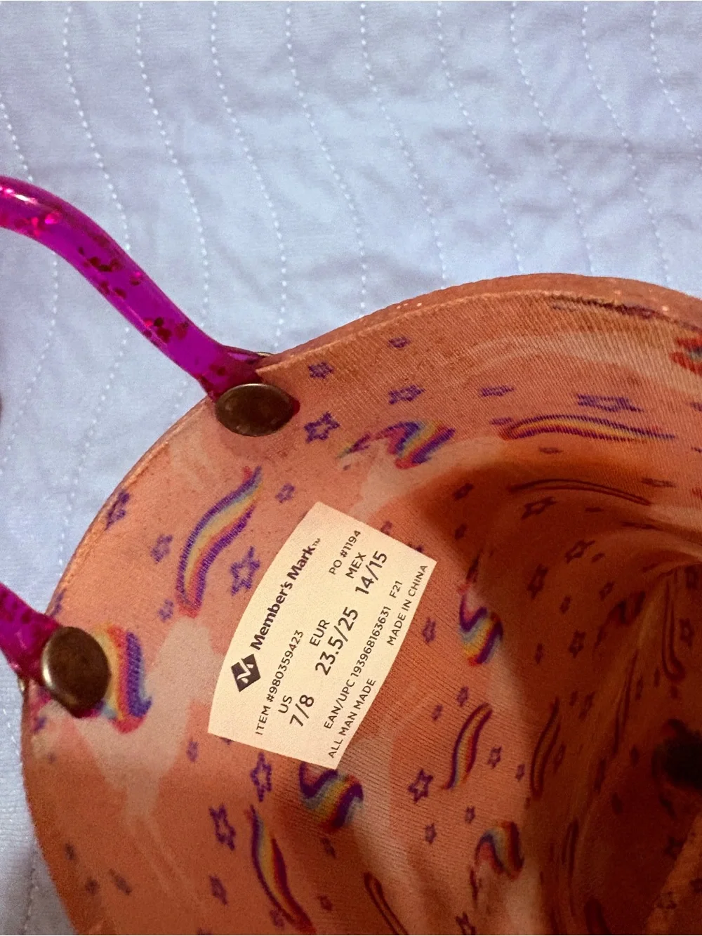 Size 7/8 Kids Pink Glitter ✨ light up ✨🦄 Unicorn Boots - Rain, snow, or fashion